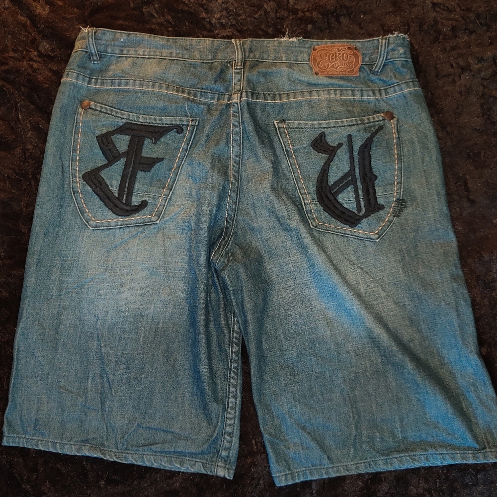 Ecko Unltd Men's 42 Blue Denim Jean Shorts
